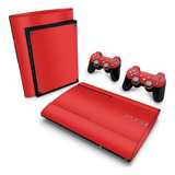 Skin Para Ps3 Super Slim Adesivo - Vermelho