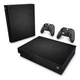 Skin Para Xbox One X Adesivo - Aço Escovado Preto