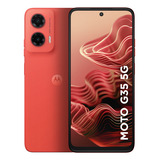 Smartphone Motorola Moto G35 5g - 256gb 12gb (4gb Ram+8gb Ram Boost) E Camera 50mp Com Ai Nfc Tela 6.7 Com Superbrilho - Coral - Vegan Leather