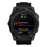 Smartwatch Garmin Zafiro Solar Fenix 7x 1.4 Caixa 51mm De Polímero Reforçado Com Fibra Preta, Pulseira Preta