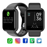 Smartwatch Relógio Digital D20 Inteligente Preto Android Ios Desenho Da Pulseira Sem Desenho