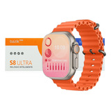 Smartwatch Relógio Digital Inteligente Série 8 S8 Ultra Cor Da Caixa Dourado Cor Da Pulseira Laranja