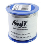 Solda Estanho 60x40 1,0mm C/ Fluxo Rolo 500g - Soft Metais 110v/220v