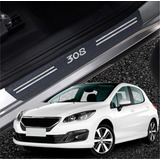 Soleira 8 Peças Peugeot 308 Cor Aço Escovado