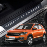 Soleira 8 Peças Volkswagen Tcross Cor Aço Escovado
