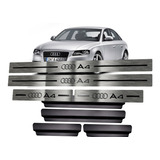 Soleira Aço Inox Premium Audi A4 + Vinil