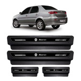Soleira Platinum Porta Fiat Siena 2002 03 Á 2015 2016 Preto
