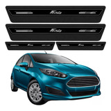 Soleira Platinum Resinada Poroso Proteção Porta Ford Fiesta 