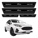 Soleira Platinum Resinada Poroso Proteção Porta Ford Fiesta 