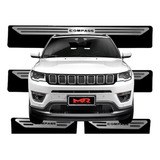 Soleira Proteção Porta Aço Inox Adesivo Poroso Jeep Compass