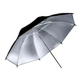 Sombrinha Refletora Preta Prata 91 Cm Estúdio Greika
