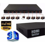 Splitter Hub Switch Divisor Hdmi 8 Portas 1x8 Ver.1.4 3d 