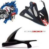 Spoiler Bico De Pato + Paralama Traseiro Preto Fosco Cb 300