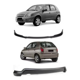 Spoiler Dianteiro + Traseiro Chevrolet Celta 12/15 Preto