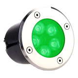 Spot Led Balizador 5w Verde Blindado Embutir Piso Chão Grama