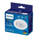 Spot Led Embutir 6,2w 3000k Philips Redondo 550lm Luz Quente