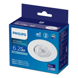 Spot Led Embutir 6,2w 6500k Philips Redondo 550l Luz Fria