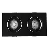 Spot Led Embutir Duplo Preto 2x5w 10w Bivolt Branco Frio