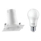 Spot Led Quadrado Embutir Bulbo Branco 11w 1018lm Philips