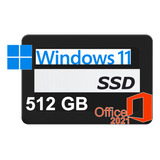 Ssd 512gb Com Windows 11 Instalado + Pacote Office Cor Preto E Branco