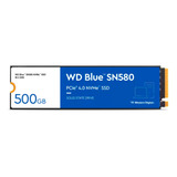 Ssd M.2 2280 Pcie 4.0 Wd Blue Sn580 500gb Nvme Western Digital Wds500g3b0e Velocidade De Leitura Até 4000mb/s E Gravação Até 3600mb/s Unidade Interna Azul