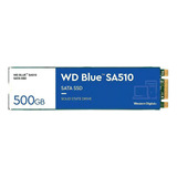 Ssd Wd Blue M.2 2280 Sa510 500gb Sata Wds500g3b0b Cor Preto