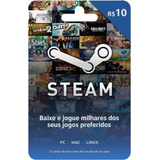 Steam Cartão Pré-pago R$ 10 Reais Crédito Entrega Imediata