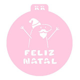 Stencil Redondo Para Bolos - Flork Papai Noel - Ref. 4043
