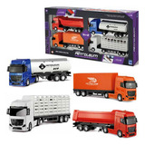 Super Coleção 4 Em 1 Caminhões Petroleum Series 1476 Roma Cor Azul, Laranja, Vermelho, Branco