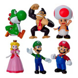 Super Mario Bros Coleção Action Figure 6 Bonecos + Brinde