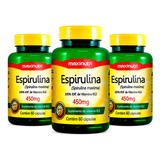 Suplemento Em Cápsula Maxinutri Espirulina Vitaminas Espirulina Em Frasco De 250g 60 Un Pacote X 3 U