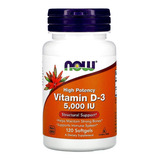 Suplemento Em Cápsula Now Bone & Immune Health Vitamin D3 5000 Iu Vitaminas Vitamin D3 5000 Iu Sabor Neutro Em Pote 120 Un