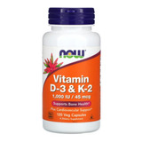Suplemento Em Cápsulas Now Foods Vitamin D-3 & K-2 Vitaminas Em Pote 120 Un