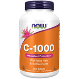 Suplemento Em Comprimidos Vitamina C-1000 Com Rose Hips Now Foods Sem Sabor Em Pote 250 Un