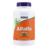 Suplementos Now Alfalfa 650 Mg, Fonte De Vitamina K 500, Com