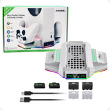 Suporte 2 Cooler Carregador Dual Led Rgb Xbox One /series