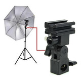 Suporte Adaptador P/ Uso De Flash Em Tripé Para Sombrinha