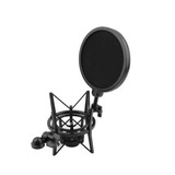 Suporte Aranha Shock Mount Para Microfone + Tela Pop Filter