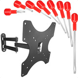 Suporte Articulado Universal Para Tv De 10 A 55 Polegadas Até 30kg Com 8 Chaves De Fenda E Philips