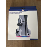 Suporte Base Ps5 Slim - Carregador Duplo De Pra Controles