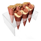 Suporte Batata Temaki Sorvete Cone Pizza Acrílico 6 Furos