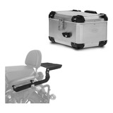 Suporte + Bau Alumínio 59l 2 Capacetes Scam Royal Meteor 350