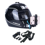 Suporte Capacete Moto Câmera Celular Galaxy Gopro Queixo Ios Cor Preto