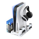 Suporte Cooler Para Ps5 C/ Carregador Duplo Fone Base