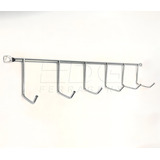 Suporte Cozinha Pendurar Utensílios 6 Hastes Cromo Reforçado Cor Cromado