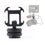 Suporte De Flash Triplo Com Adaptador Sapata Led Microfone
