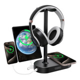 Suporte De Fone De Ouvido Com Base De Carregamento Sem Fio E