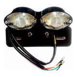 Suporte De Placa Preto Custom Com Lant.de Freio Led