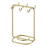 Suporte P/ Xícaras E Pires De Chá Aço Dourado