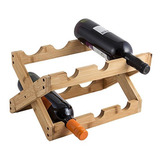 Suporte Para Vinhos Retrátil Bambu 6 Garrafas - Mimo Style